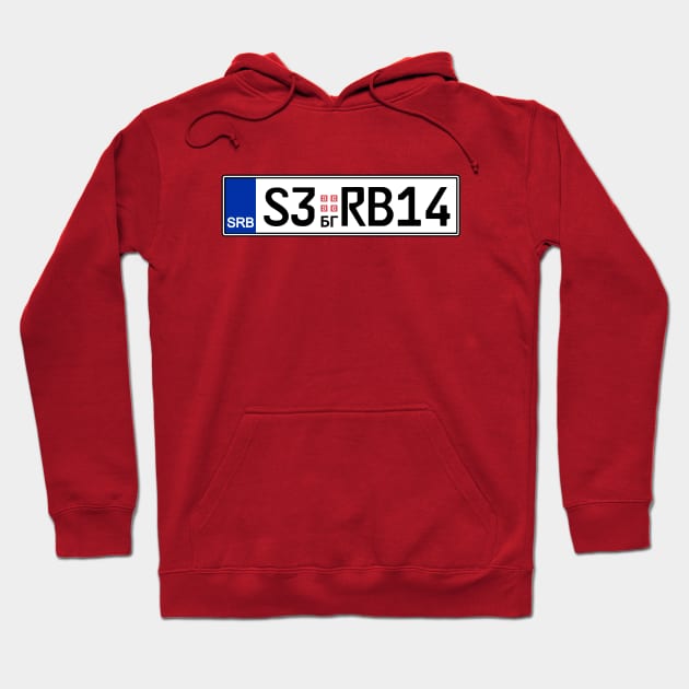 Serbia car license plate Hoodie by Travellers